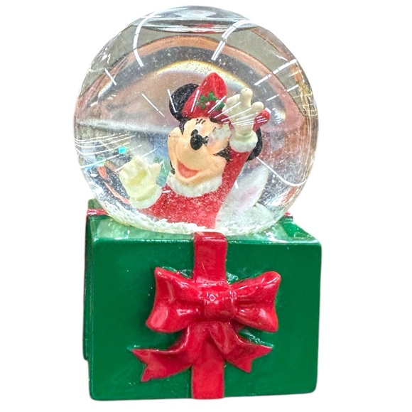 Authentic Disney Minnie Mouse Small Christmas Holiday Snowglobe 2.75” H - Picture 2 of 6
